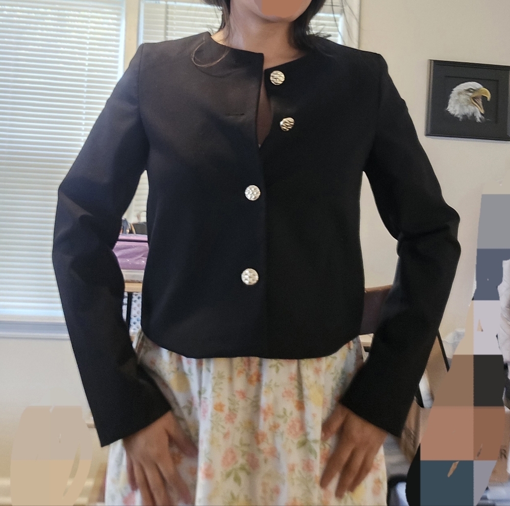 Rachel Zoe Black Blazer with Silver Buttons